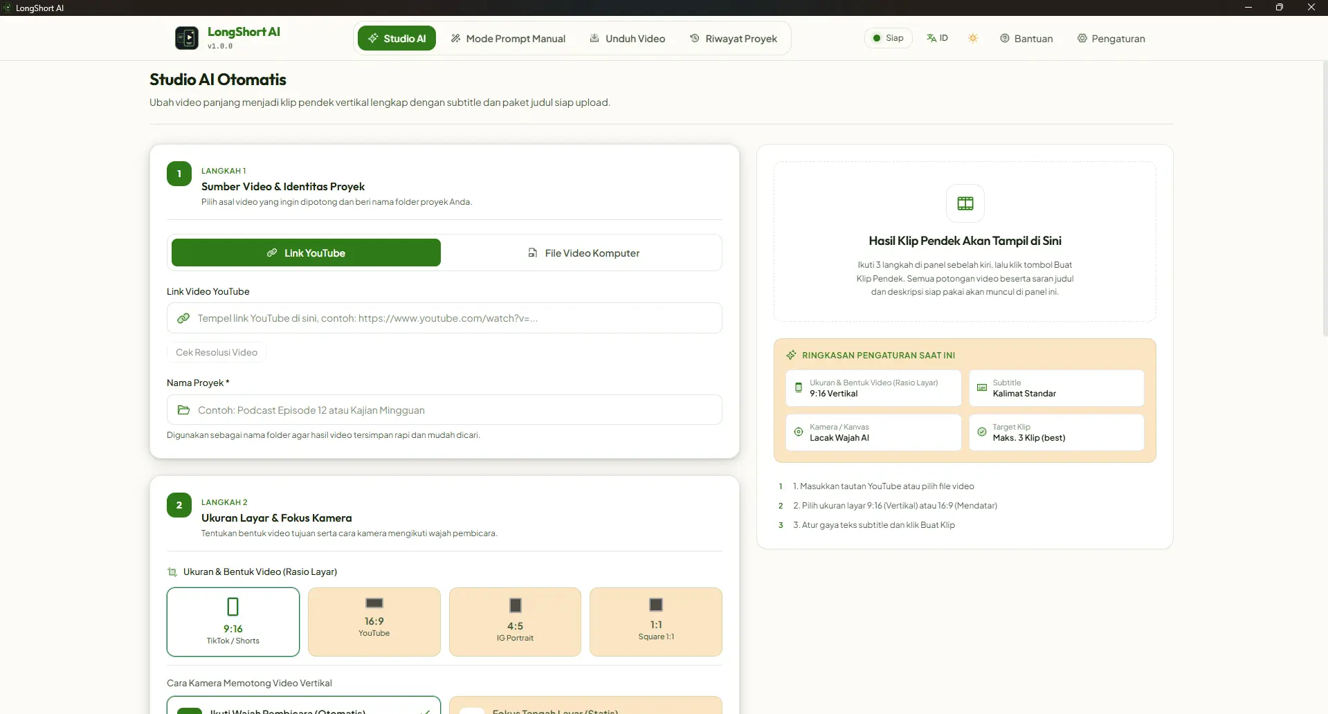 Dashboard LongShort AI Studio